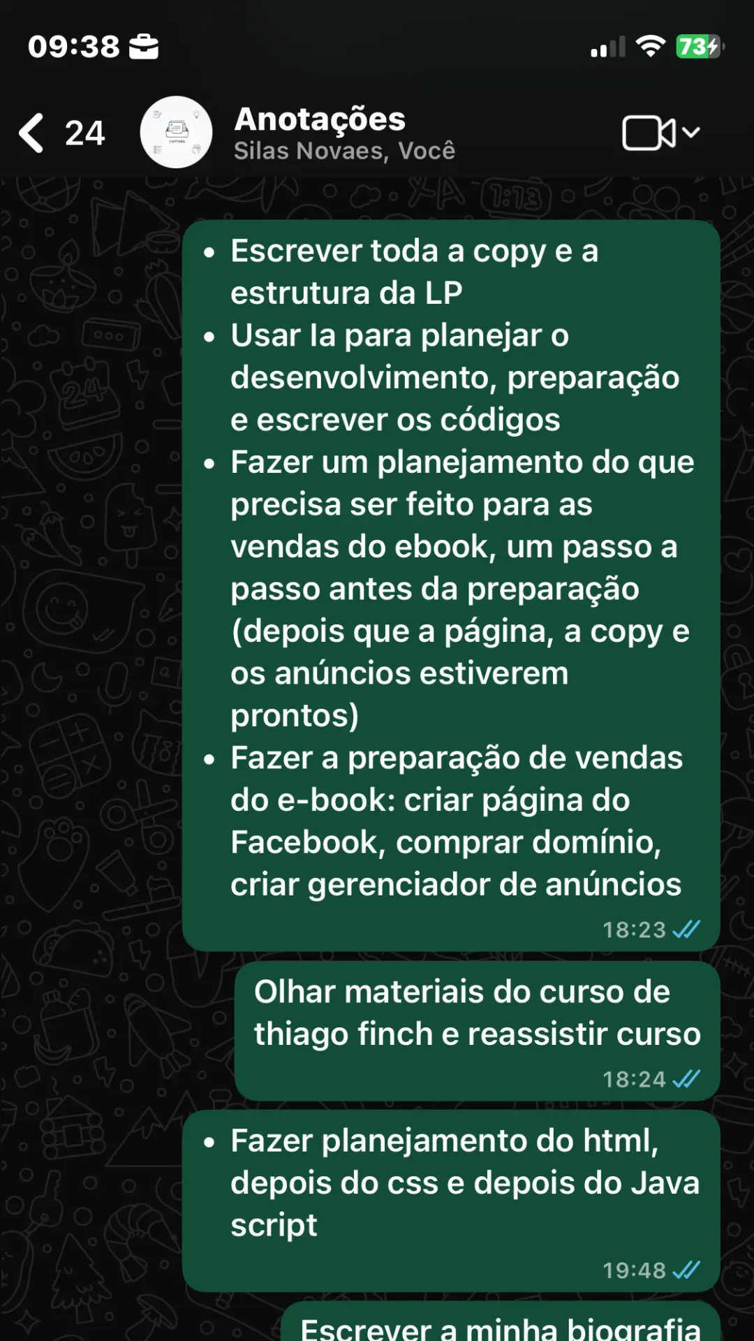 Print de depoimento WhatsApp